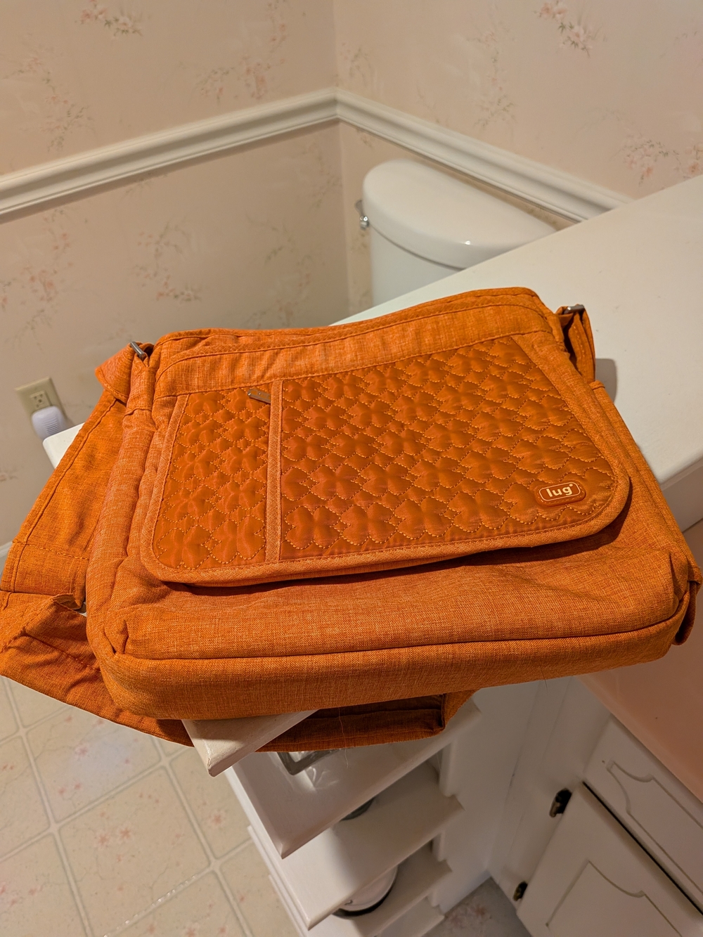lug Orange Quilted Interior Crossbody Bag